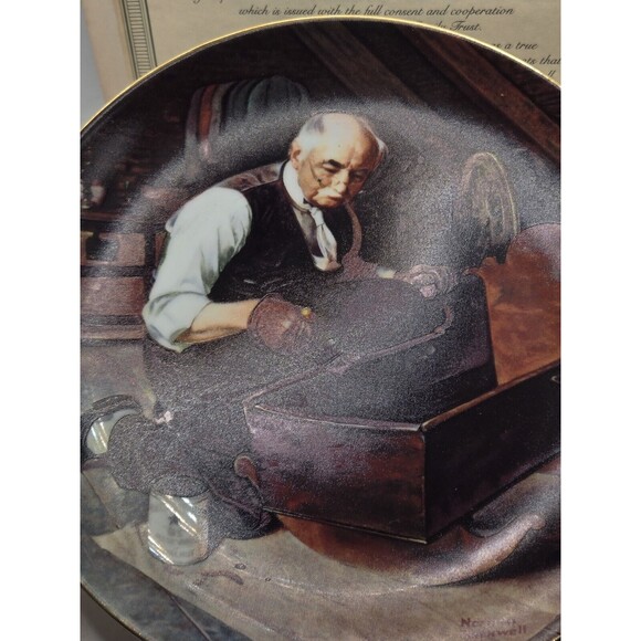 Edwin M. Knowles By Norman Rockwell Granpa's Gift Collector's Plate 80's Unisex - Picture 10 of 10
